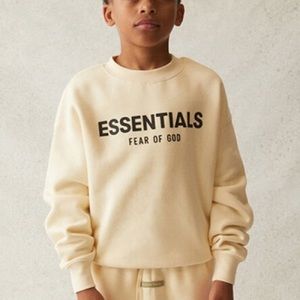 Essentials Cream Crew Neck Sweatshirt FOG kids